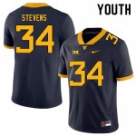 Youth West Virginia Mountaineers NCAA #34 Deshawn Stevens Navy Authentic Nike Stitched College Football Jersey CT15D61WM